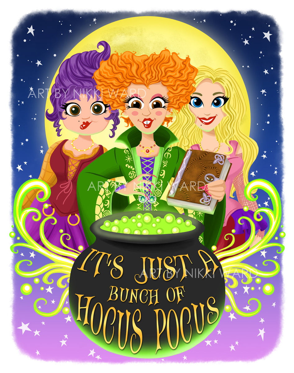 Hocus Pocus The Sanderson Sisters Art Print Art Of Nikki Ward hocus-pocus-the-sanderson-sisters-art-print-art-of-nikki-ward