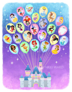 Disneyland Castle of Heroes Art Print 11x14 inches